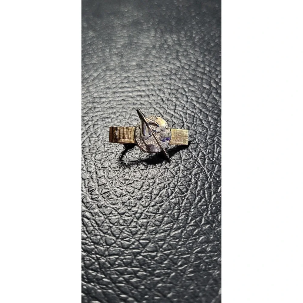Vintage Stratoflex Aircraft Tie Bar‎ Clip Plane Airplane Gold Tone Silver Tone